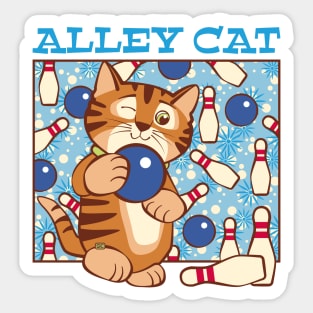 Bowling Alley Cat Sticker